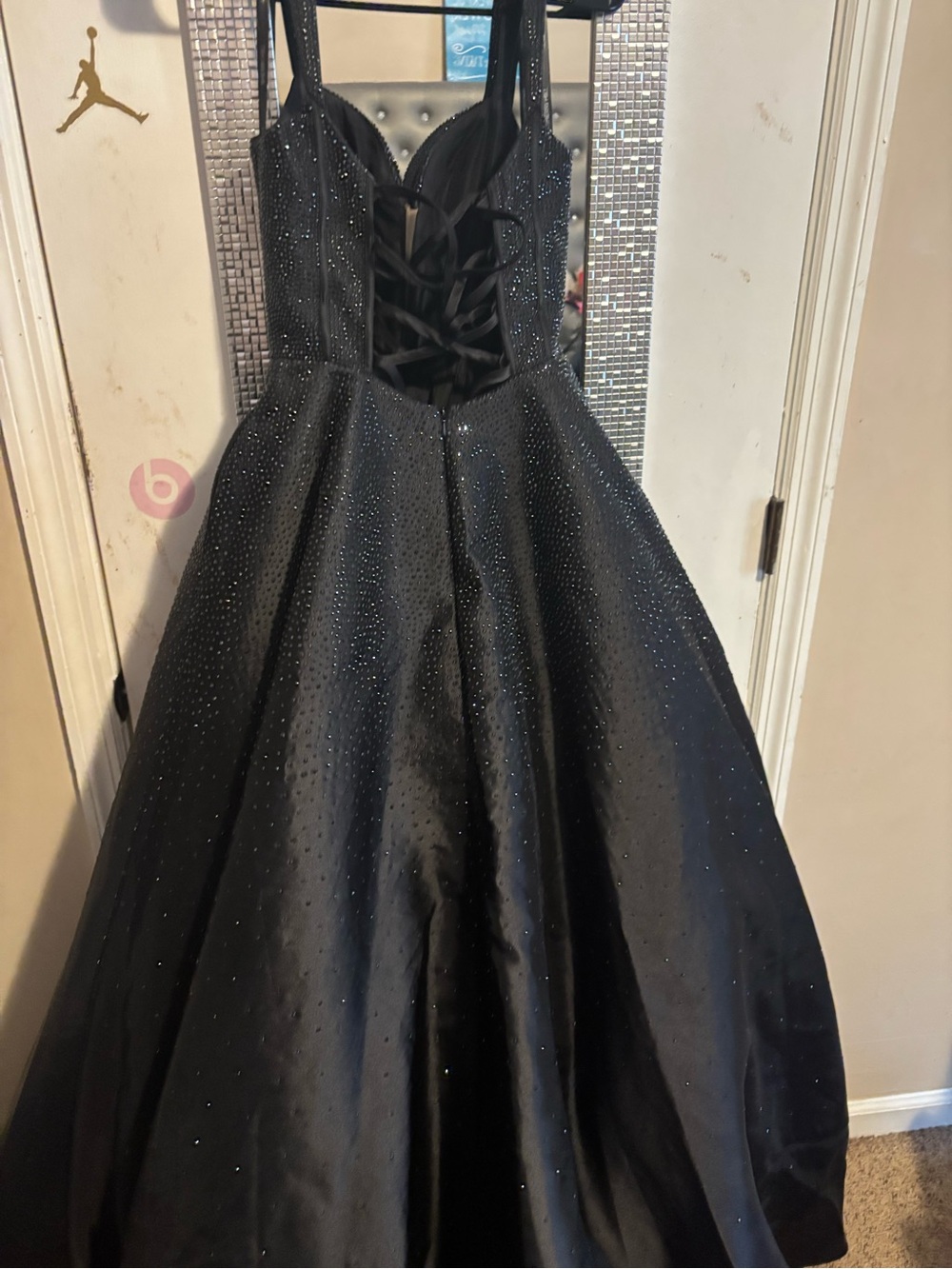 Sherri Hill Black Sequin Ball Gown - Picture 5 of 8